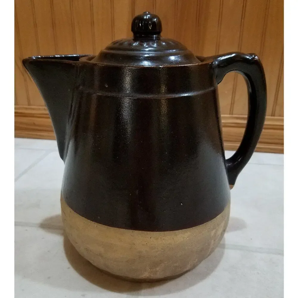 Antique Aluminum Clay Kaolin Coffee Pot Farmhouse Decor